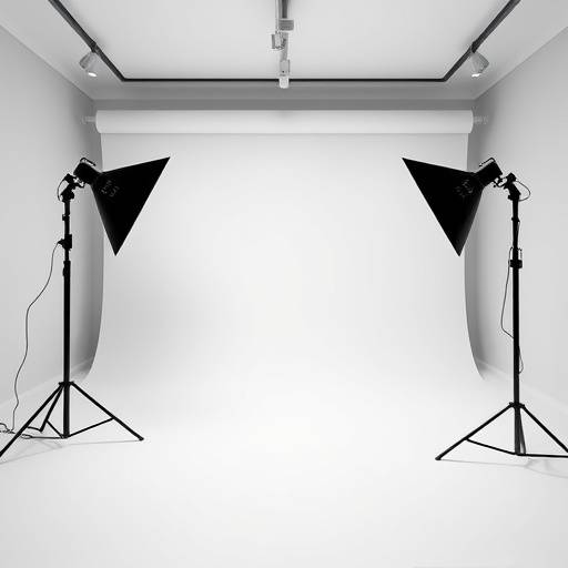 Image du Studio Noir et Blanc: un espace épuré avec des murs noirs et blancs, parfait pour les photographes et les vidéastes